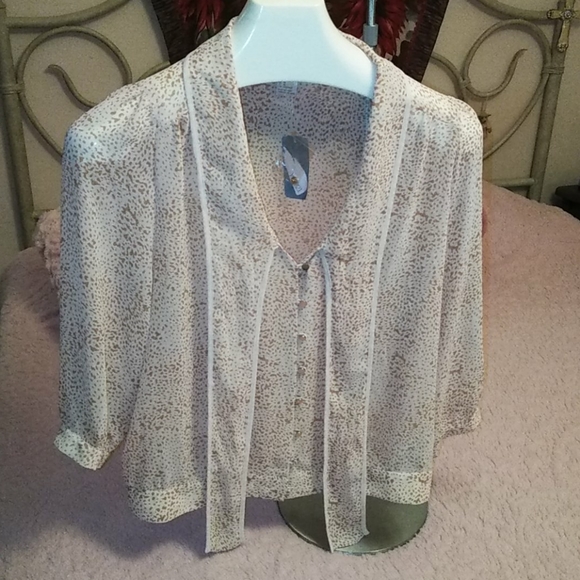 Tops - Love 21 Sheer self-tie blouse NWT
